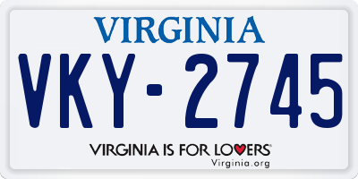 VA license plate VKY2745