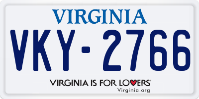 VA license plate VKY2766