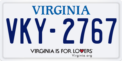 VA license plate VKY2767
