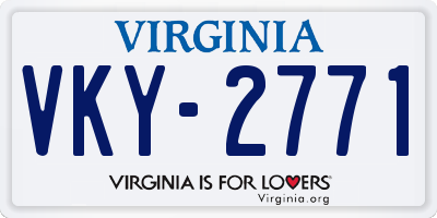 VA license plate VKY2771