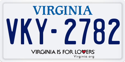 VA license plate VKY2782