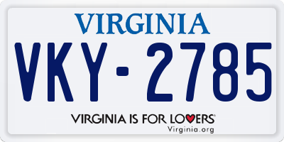 VA license plate VKY2785