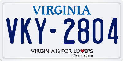 VA license plate VKY2804