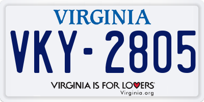 VA license plate VKY2805