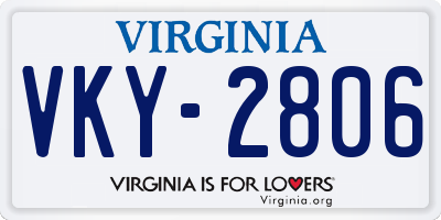 VA license plate VKY2806
