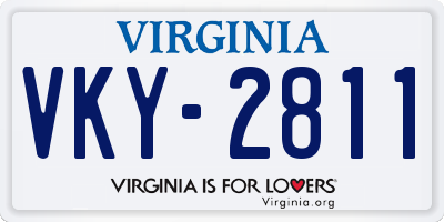 VA license plate VKY2811
