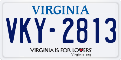 VA license plate VKY2813