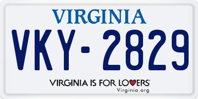 VA license plate VKY2829