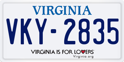 VA license plate VKY2835