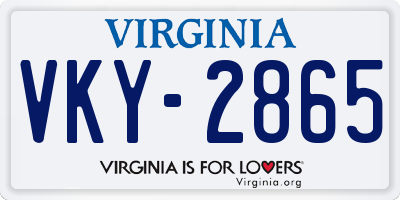 VA license plate VKY2865