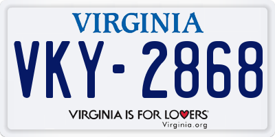 VA license plate VKY2868