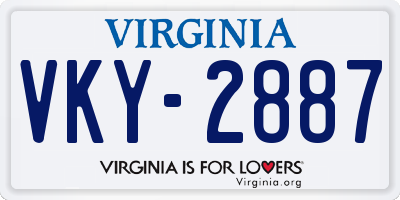 VA license plate VKY2887
