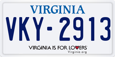 VA license plate VKY2913