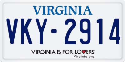 VA license plate VKY2914