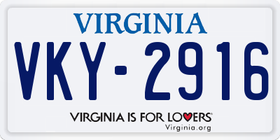 VA license plate VKY2916