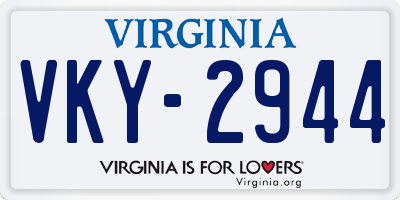 VA license plate VKY2944
