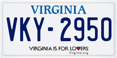 VA license plate VKY2950