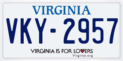 VA license plate VKY2957