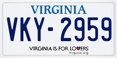 VA license plate VKY2959