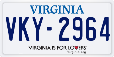 VA license plate VKY2964