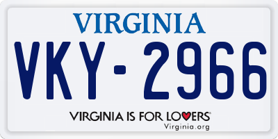 VA license plate VKY2966