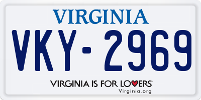 VA license plate VKY2969
