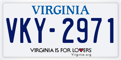 VA license plate VKY2971