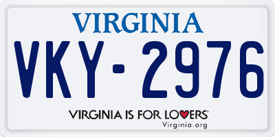VA license plate VKY2976
