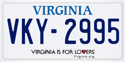VA license plate VKY2995