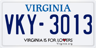 VA license plate VKY3013
