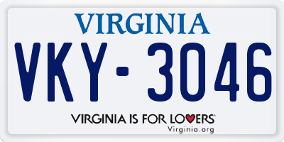 VA license plate VKY3046