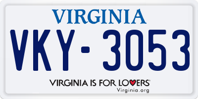 VA license plate VKY3053