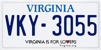 VA license plate VKY3055
