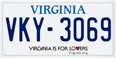 VA license plate VKY3069