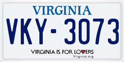 VA license plate VKY3073