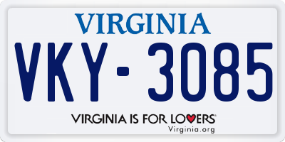 VA license plate VKY3085