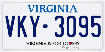 VA license plate VKY3095