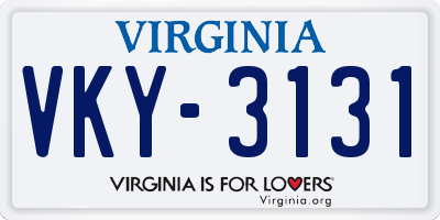 VA license plate VKY3131
