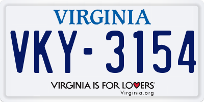 VA license plate VKY3154