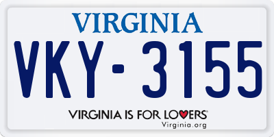 VA license plate VKY3155