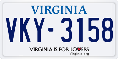 VA license plate VKY3158