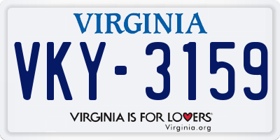 VA license plate VKY3159