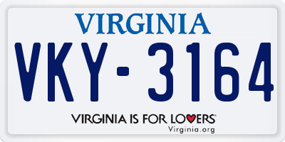 VA license plate VKY3164