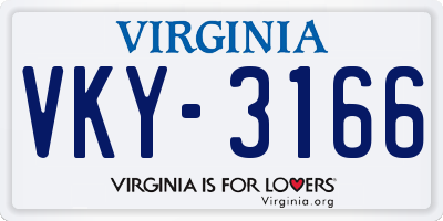 VA license plate VKY3166