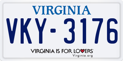 VA license plate VKY3176