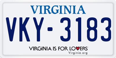 VA license plate VKY3183