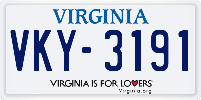 VA license plate VKY3191