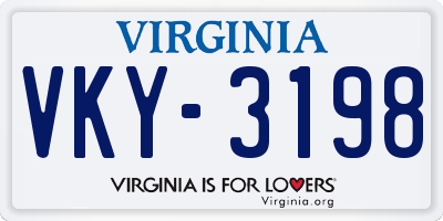 VA license plate VKY3198