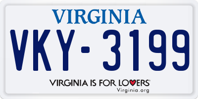 VA license plate VKY3199