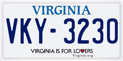 VA license plate VKY3230
